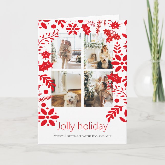 4 Foto Jolly Holiday Nordische Blume Weihnachten (Vorderseite)