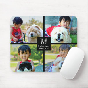 4 Foto kundenspezifische Collage mit Monogramm Mousepad