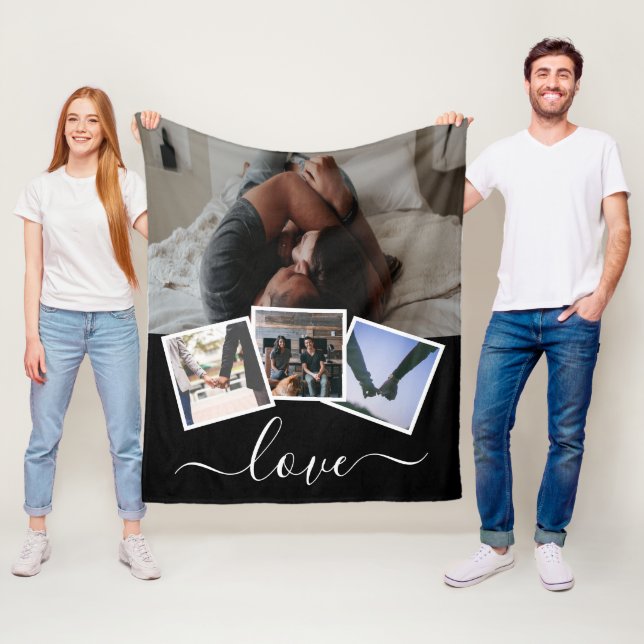 4 FOTO LIEBE PERSONALISIERT FLEECEDECKE (Beispiel)