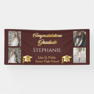 4 Foto Maroon Gold Glückwunschs Graduate Name Scho Banner