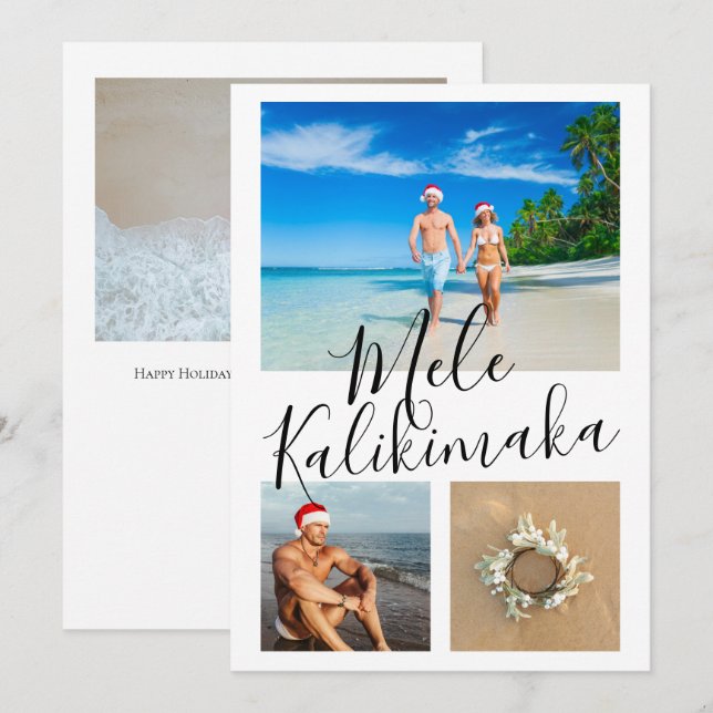4 Foto Mele Kalikimaka Personalisierte Weihnachten (Vorne/Hinten)