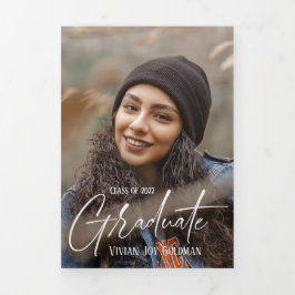 4-Foto-Minimal-Trifold-Abschluss-Karte Dreifach Gefaltete Urlaubskarte