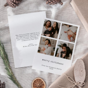 4 Foto Minimalistisch Frohe Weihnachtskarte Feiertagskarte