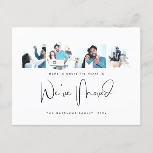 4 Foto Neue Zuhause Änderung der Ankündigung Postkarte