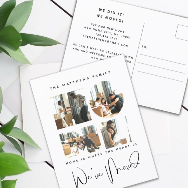 4 Foto Neue Zuhause Änderung der Ankündigung Postkarte (Von Creator hochgeladen)