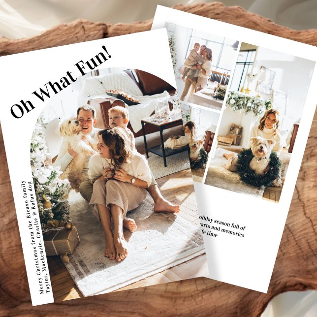 4 Foto oh Was Spaß Weihnachten (4 Photo oh What Fun Christmas template card from Ricaso. Add your own photos and text message)