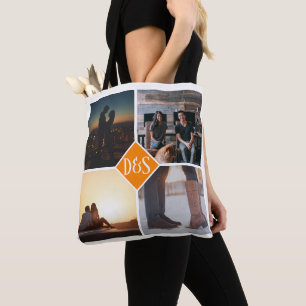 4 Foto Personalisiert Collage Mit Monogramm Tasche