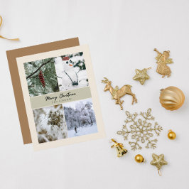 4 Foto Personalisiert Frohe Weihnachtsgrüße Feiertagskarte