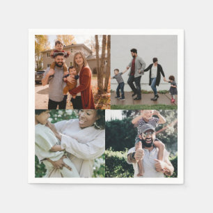 4 Foto Personalisierte benutzerdefinierte Collage Serviette