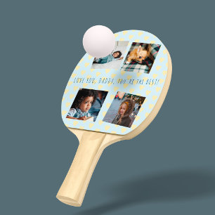 4 Foto schießt Collage Vatertag Liebe Sie Papa Tischtennis Schläger