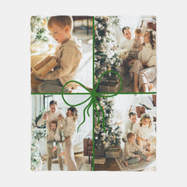 4 Foto-Schleifenband-Weihnachtsfamilie Fleecedecke