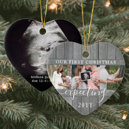 4 Foto Schwangerschaft 1. Weihnachten Graue Imitat Keramik Ornament