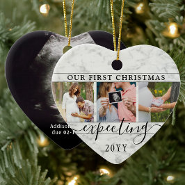 4 Foto Schwangerschaft 1. Weihnachtsfeiern Imitate Keramik Ornament
