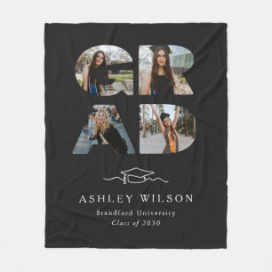 4 Foto Script Black Abschluss Fleecedecke