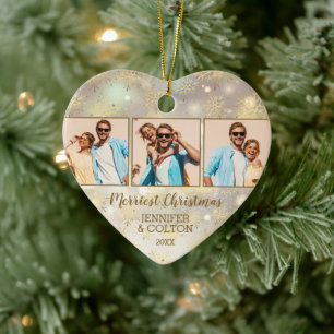4 Foto Snowflake Keramik Ornament