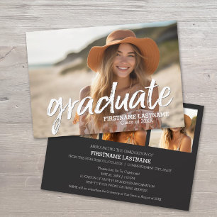4 Foto Trendy Modern Graduation Party Einladung