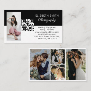 4 Foto Wedding Collage Fotograf QR Code Visitenkarte