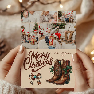 4 Foto Western-Schleife und Stiefel Weihnachten