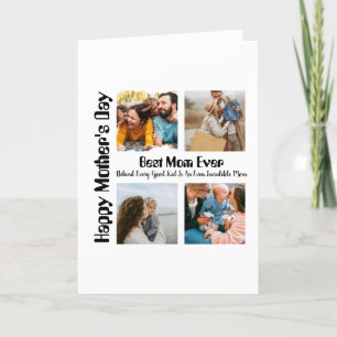 4 FotoCollage Beste Mama je Feiertagskarte