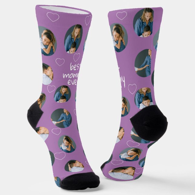 4 FotoCollage Beste Mommy je Socken (Gewinkelt)