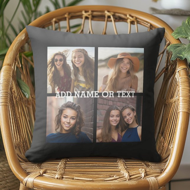 4 FotoCollage - BILDEN SIE IHRE HINTERGRUNDFARBE. Kissen Für Draußen (Custom Photo Pillow)