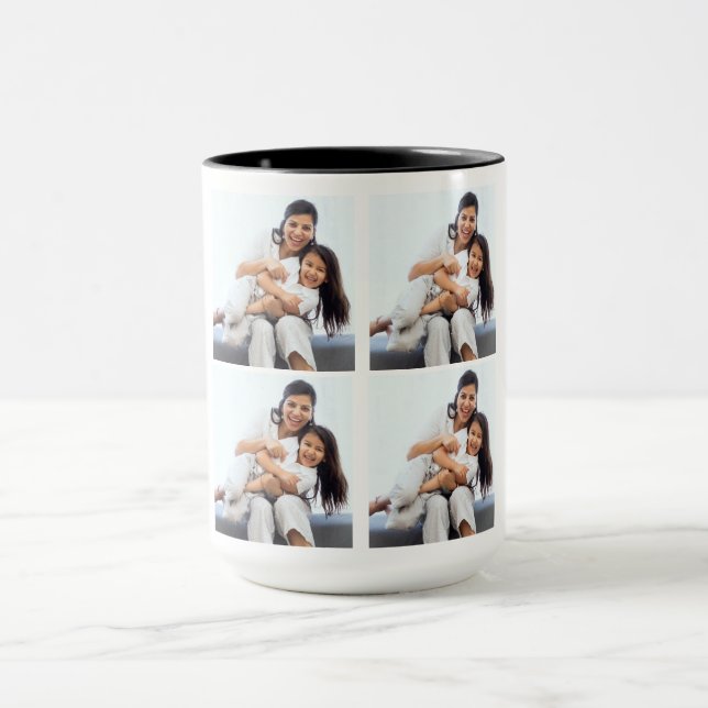 4 FotoCollage Custom Tasse (Zentrum)