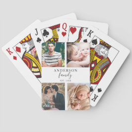 4 Fotocollage Family Calligraphy Hand Letters Spielkarten