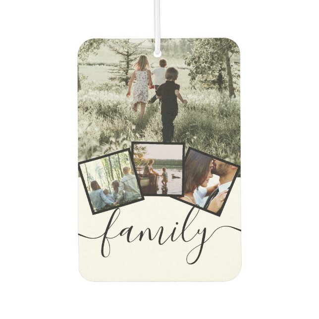 4 FotoCollage Family Personalisiert Custom Autolufterfrischer (Vorderseite)