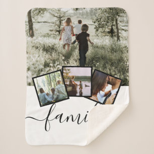 4 FotoCollage Family Personalisiert Custom Sherpadecke