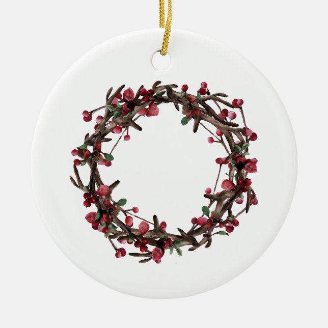 4 FotoCollage | Gewohnte Weihnachtsgrüße Keramik Ornament (Vorne)