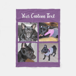 4 FotoCollage| Lila Fleece Dog Blanket