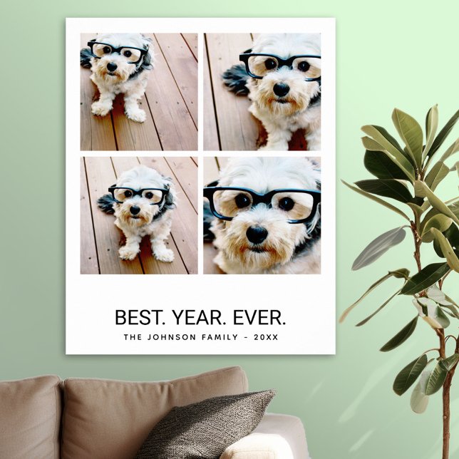 4 FotoCollage Minimalistisch - Best Year Ever Post Poster (Photo Collage Poster)