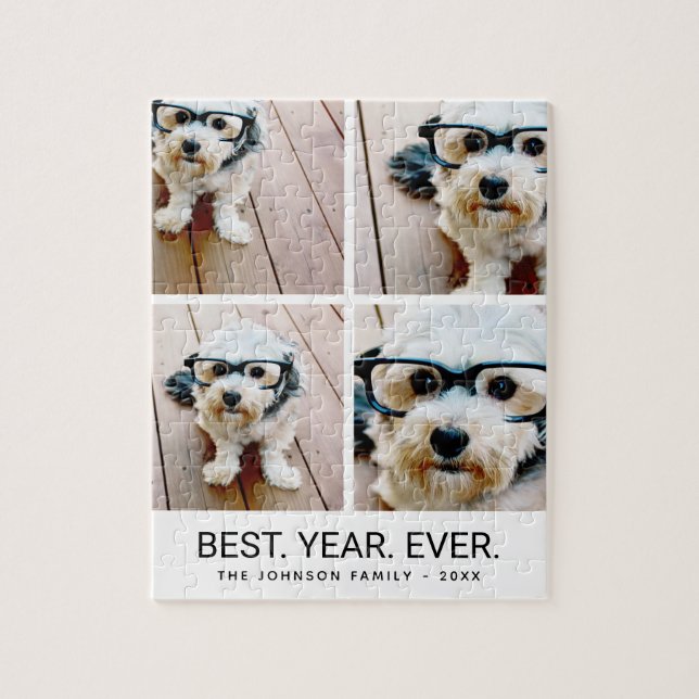 4 FotoCollage Minimalistisch - Bestes Jahr für Sch (Vertikal)