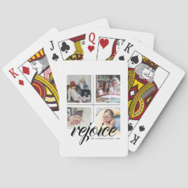 4 FotoCollage Minimalistisch - Freuen Sie sich Sch Spielkarten