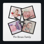 4 FotoCollage Personalisiert Quadratische Wanduhr<br><div class="desc">4 Foto Collage Personalisiert Template Wanduhr .. Fügen Sie einfach Ihre eigenen Fotos und Texte zu dieser großartigen Wanduhr .. einfach zu personalisieren .. anpassbare Fotoplattuhr von Ricaso - perfekte Geschenkideen</div>