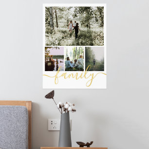 4 FotoCollage Personalisierte Familientypografie Foliendrucke
