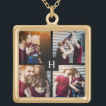 4-FotoCollage und Monogramm Vergoldete Kette<br><div class="desc">Schönes personalisiertes Foto-Design perfekt für den Muttertag,  als Hochzeitsgeschenk oder Jubiläumsgeschenk,  Abschluss Geschenk,  etc.</div>