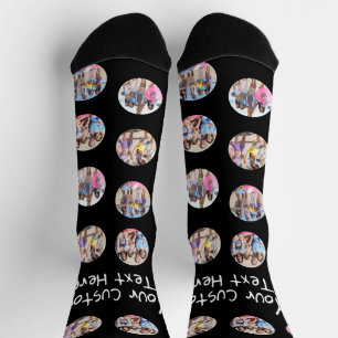 4 FotoCollage und Personalisierter Text Socken