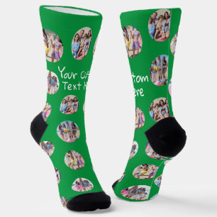 4 FotoCollage und Personalisierter Text Socken