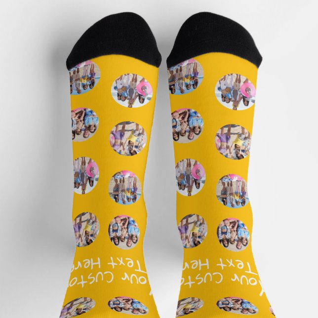 4 FotoCollage und Personalisierter Text Socken (Oben)