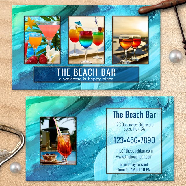 4 Fotos Artistic Türkise Beach Bar Portfolio Visitenkarte (Von Creator hochgeladen)