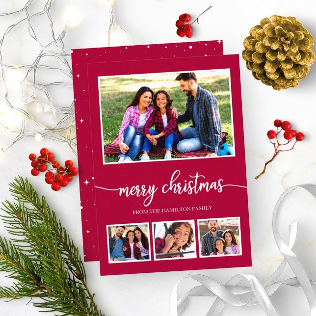 4 Fotos Collage Frohe Weihnachten Moderne Feiertag Einladung (Von Creator hochgeladen)