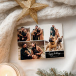 4 Fotos Collage Happy Holidays Weihnachten Schwarz Postkarte<br><div class="desc">4 Fotos Collage Happy Holidays Weihnachten Schwarze Postkarte</div>