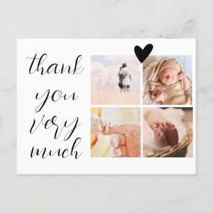 4 Fotos Collage Minimalistisch Baby Dusche Vielen Postkarte