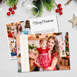 4 Fotos Frohe Weihnachtsgold Folien Feiertagskarte<br><div class="desc">Moderne Urlaubskarte mit individualisierbarem Foto mit weißem,  aufklappbarem Overlay auf dem links,  mit dem Aufdruck "Frohe Weihnachten" in echter Goldfolie. Sie können drei weitere Fotos Ihrer Lieblingsfamilie und Ihre persönliche Begrüßungsnachricht auf der Rückseite der Karte hochladen.</div>