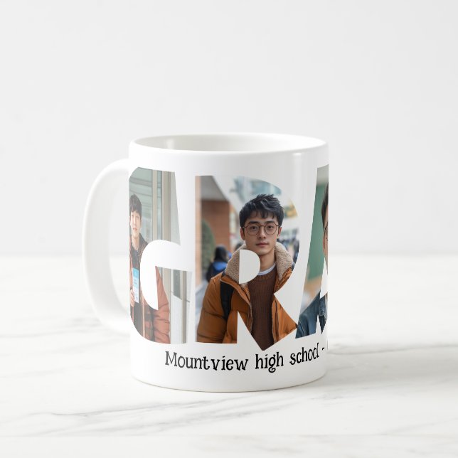 4 Fotos sammeln GRAD-benutzerdefinierte Fotos Kaffeetasse (Vorderseite Links)