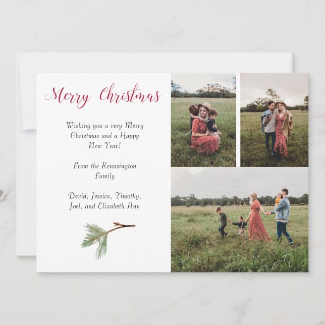 4 Fotos Weihnachtskarte & Textraum Ankündigung (Vorderseite)