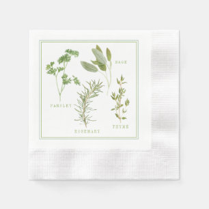 4 FRESH HERBS Cocktailpapier Napkins Serviette