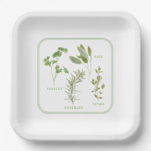 4 FRISCHE HERBS 9" Teller