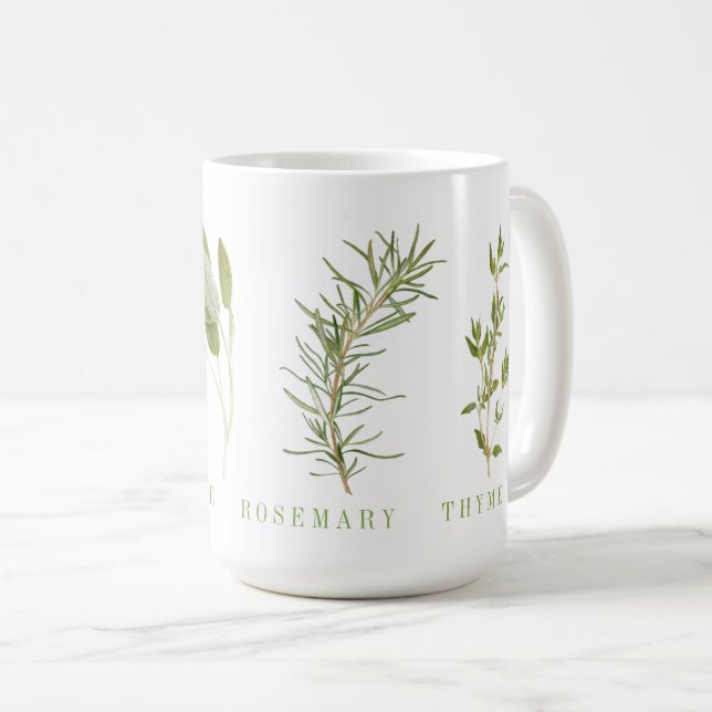 4 FRISCHE HERBS Große weiße Tasse (VorderseiteRechts)